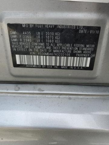 2010 Subaru Legacy 2.5I VIN: 4S3BMBA67A3232106 Lot: 58463034