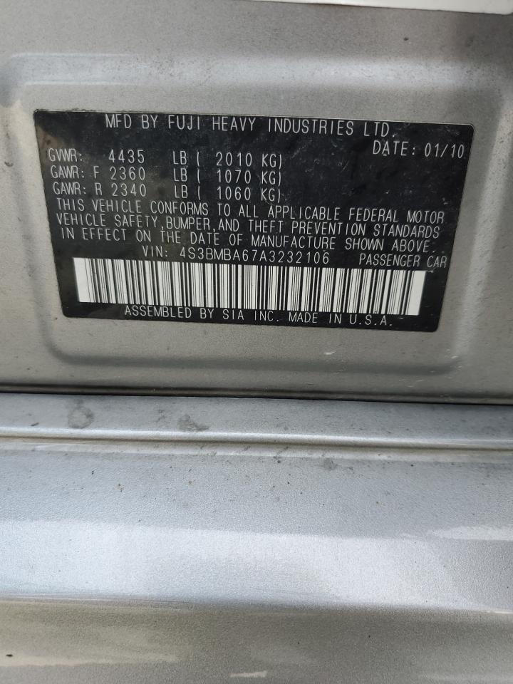 4S3BMBA67A3232106 2010 Subaru Legacy 2.5I