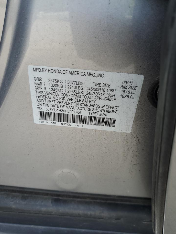 5J8YD4H36HL007706 2017 Acura Mdx
