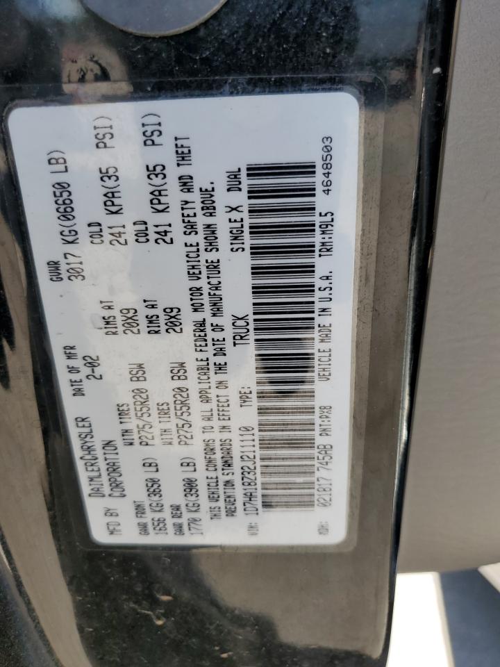 1D7HA18Z32J211110 2002 Dodge Ram 1500