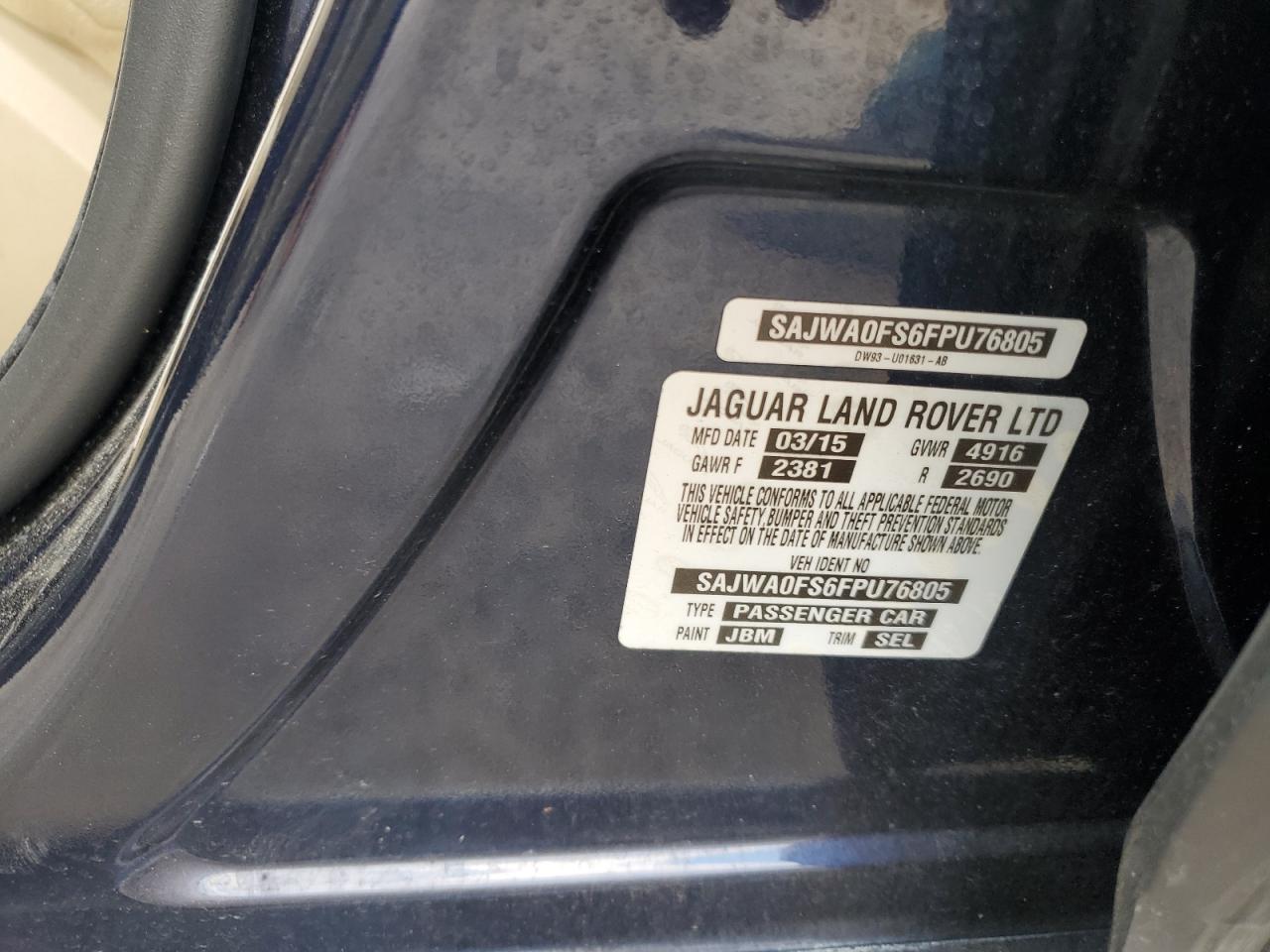 SAJWA0FS6FPU76805 2015 Jaguar Xf 2.0T Premium