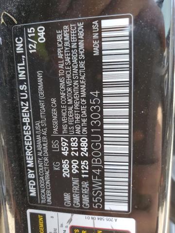 2016 Mercedes-Benz C 300 VIN: 55SWF4JB0GU130354 Lot: 58412824