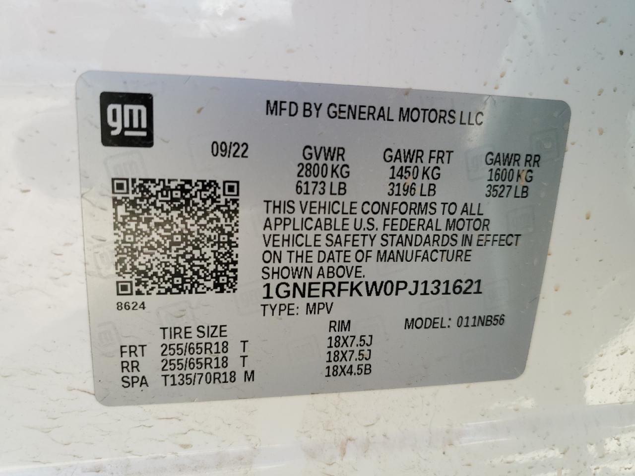 1GNERFKW0PJ131621 2023 Chevrolet Traverse Ls