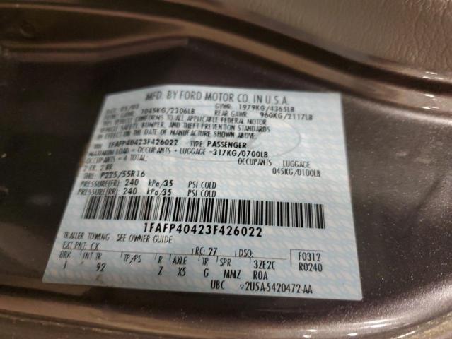 2003 Ford Mustang VIN: 1FAFP40423F426022 Lot: 57640834