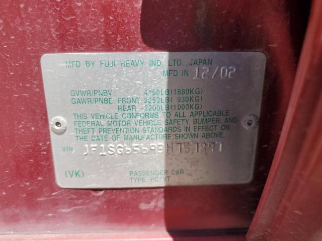 2003 Subaru Forester 2.5Xs VIN: JF1SG65693H757897 Lot: 58326514