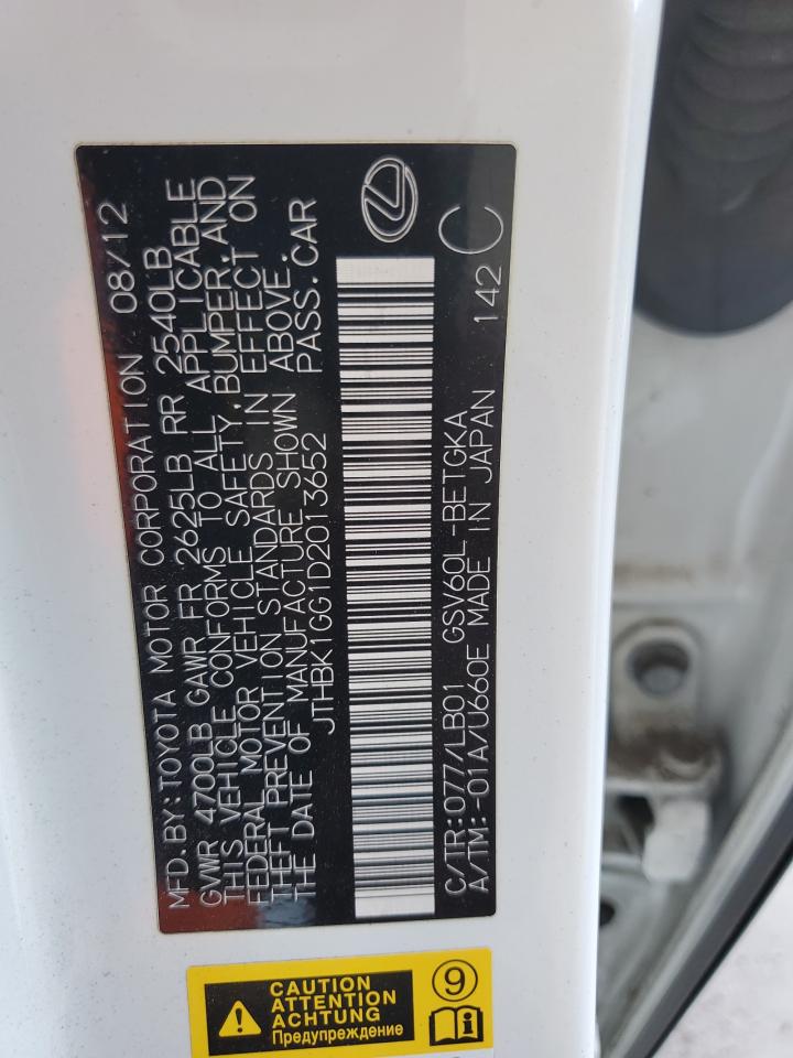 JTHBK1GG1D2013652 2013 Lexus Es 350