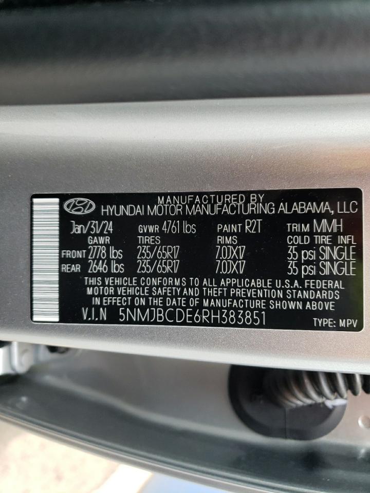 5NMJBCDE6RH383851 2024 Hyundai Tucson Sel