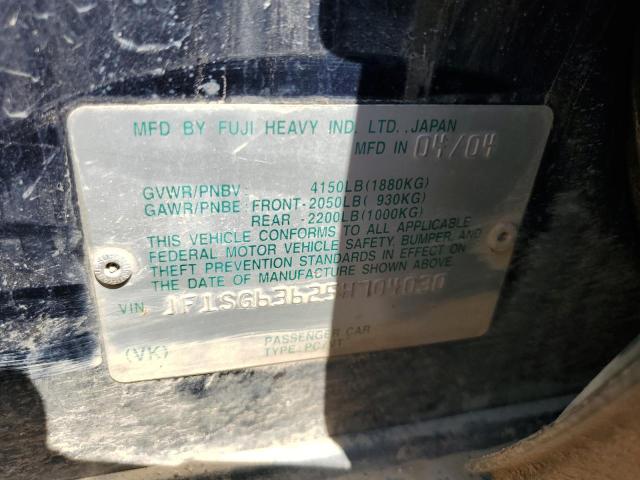 2005 Subaru Forester 2.5X VIN: JF1SG63625H704030 Lot: 58850694