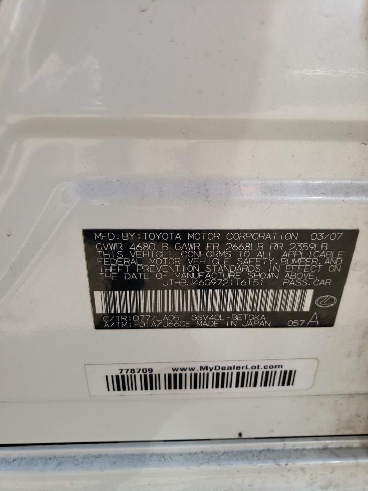 JTHBJ46G972116151 2007 Lexus Es 350