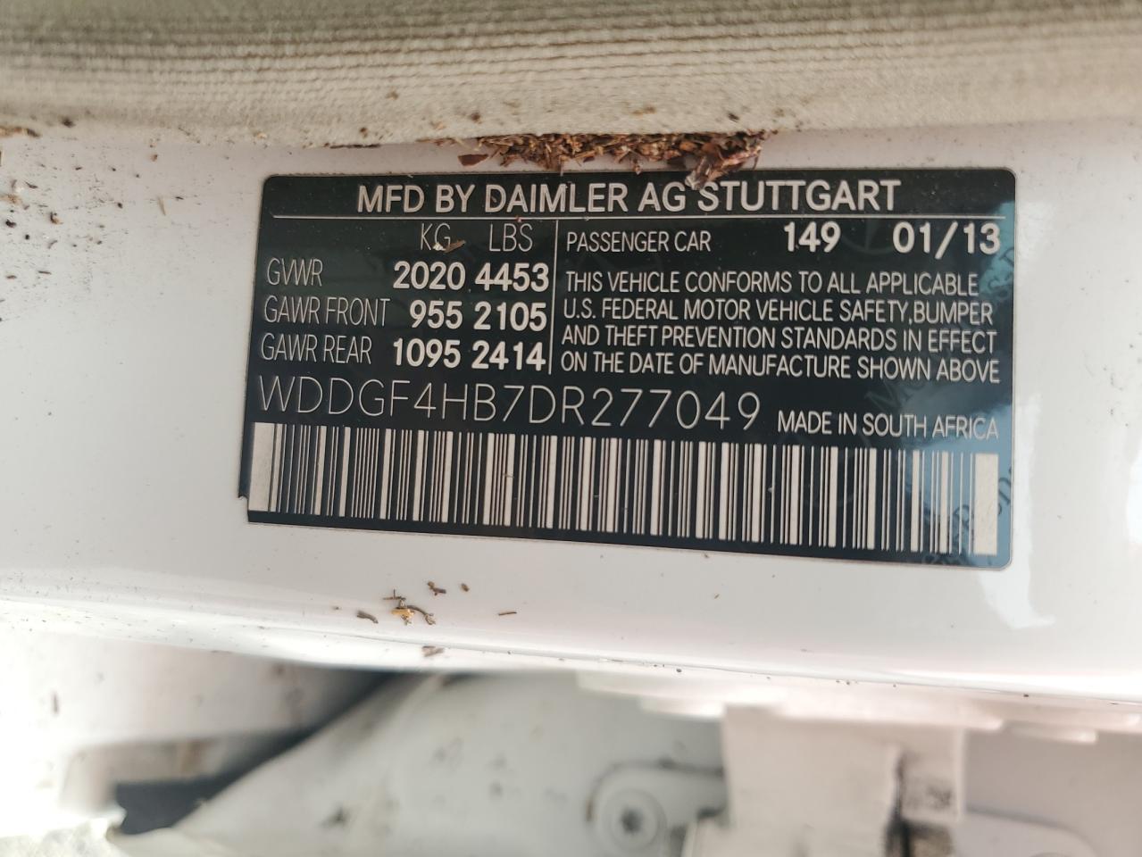 WDDGF4HB7DR277049 2013 Mercedes-Benz C 250