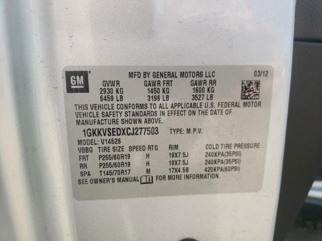 2012 GMC Acadia Slt-2 VIN: 1GKKVSEDXCJ277503 Lot: 60609864