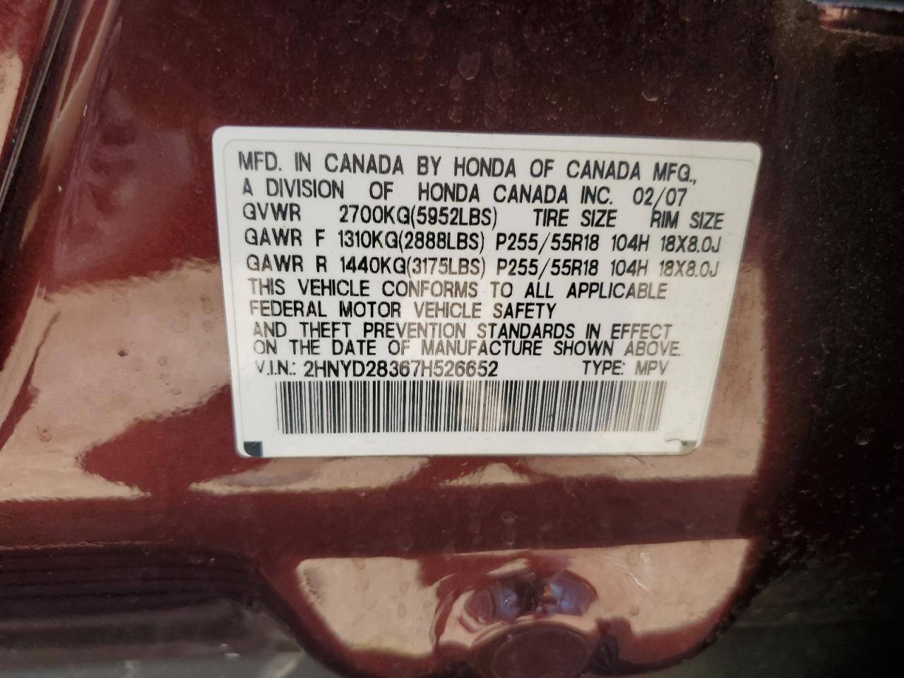 2HNYD28367H526652 2007 Acura Mdx Technology