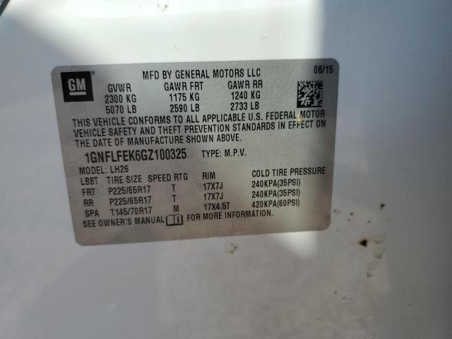 2016 Chevrolet Equinox Lt VIN: 1GNFLFEK6GZ100325 Lot: 59016954