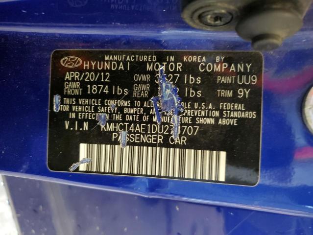 2013 Hyundai Accent Gls VIN: KMHCT4AE1DU273707 Lot: 59390614