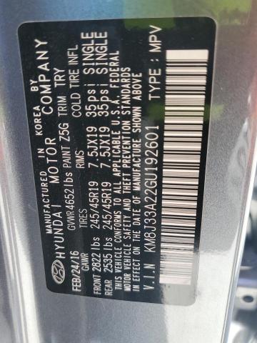 2016 Hyundai Tucson Limited VIN: KM8J33A22GU192601 Lot: 56887424