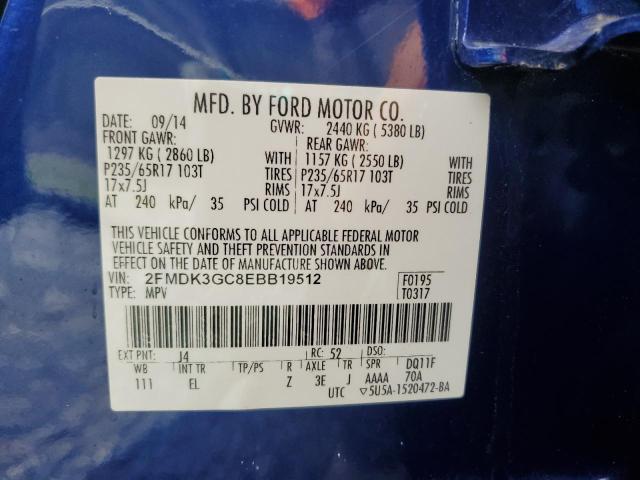 2014 Ford Edge Se VIN: 2FMDK3GC8EBB19512 Lot: 60914674