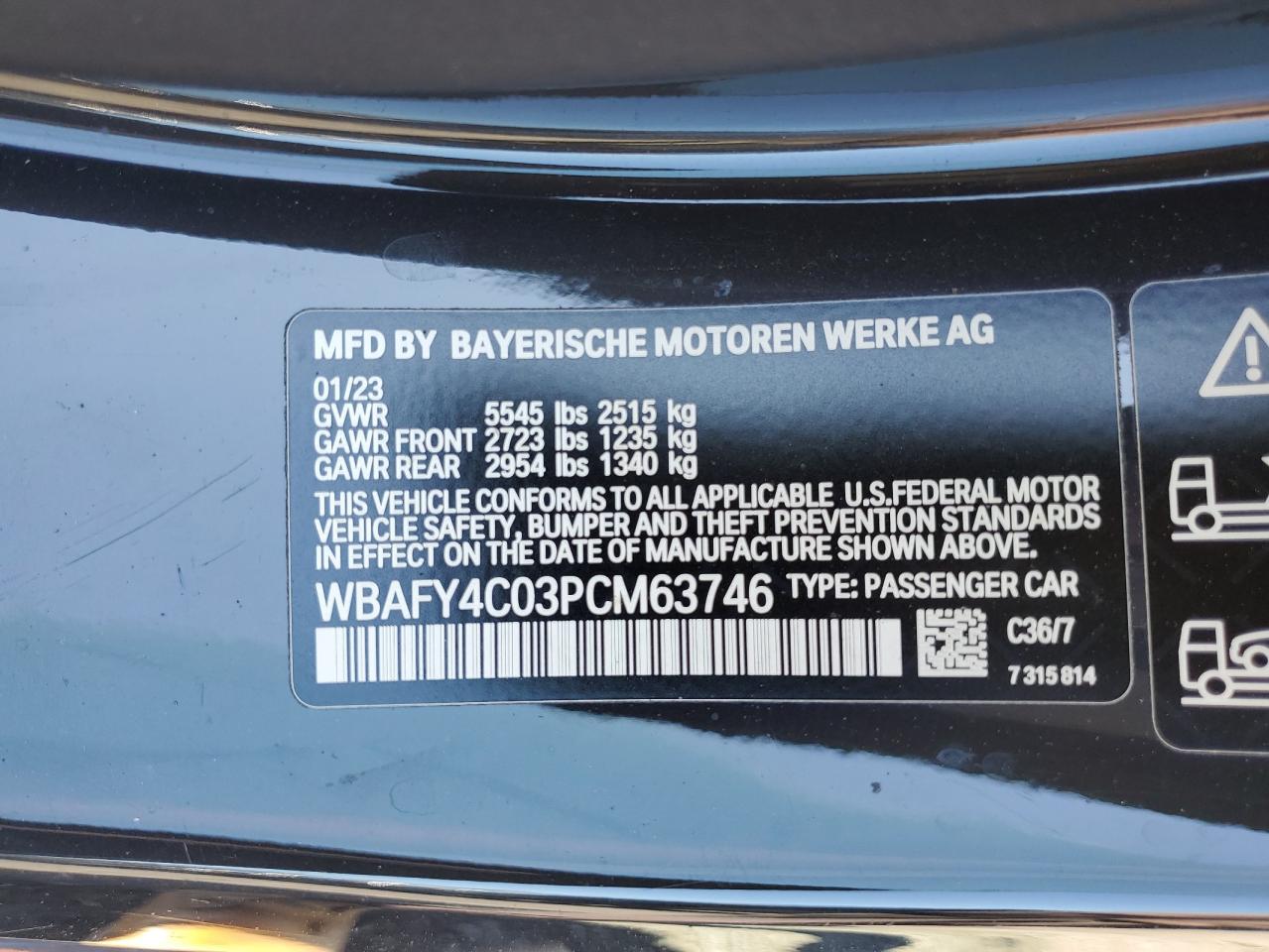 WBAFY4C03PCM63746 2023 BMW M850Xi