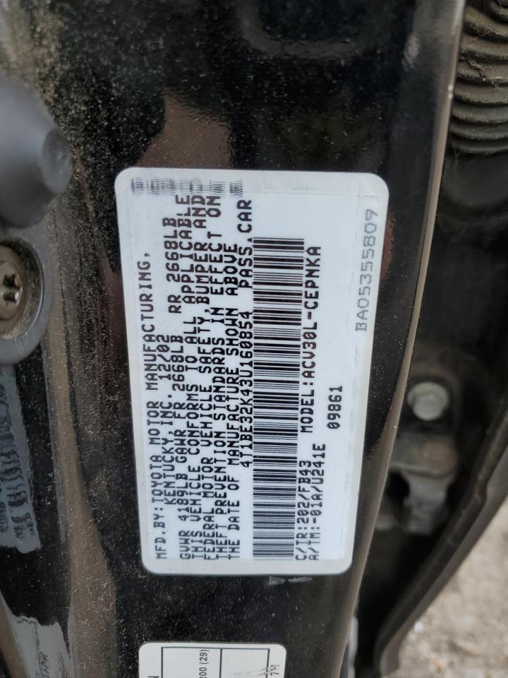 4T1BE32K43U160854 2003 Toyota Camry Le