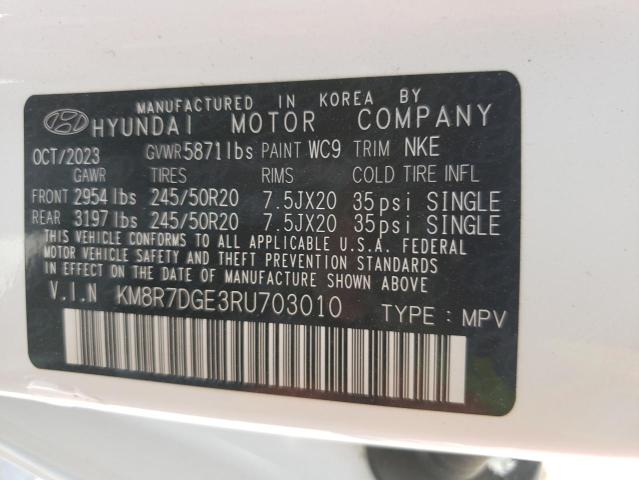 2024 Hyundai Palisade Calligraphy VIN: KM8R7DGE3RU703010 Lot: 58141234