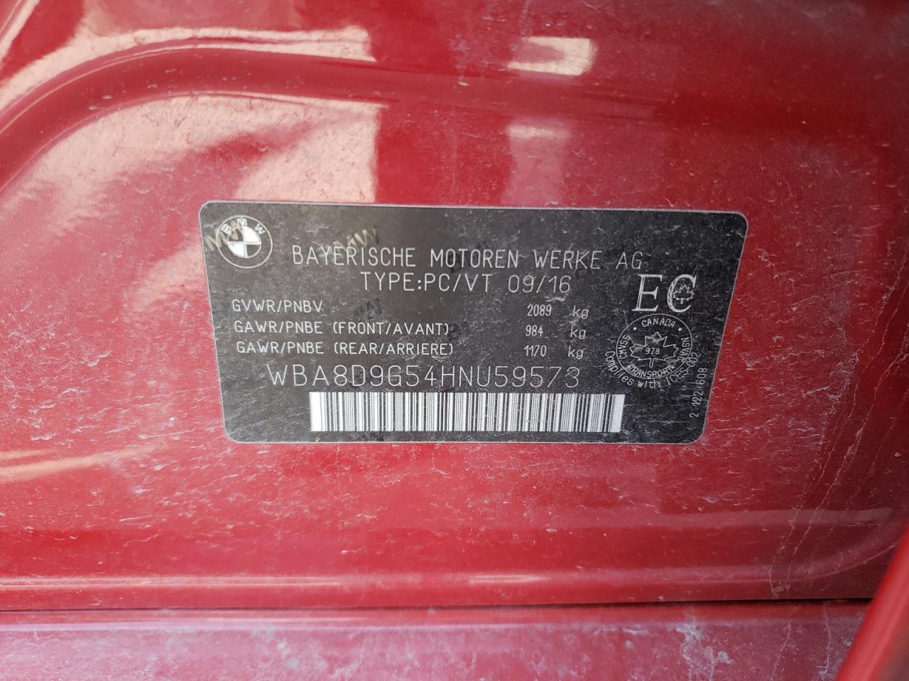 WBA8D9G54HNU59573 2017 BMW 330 Xi