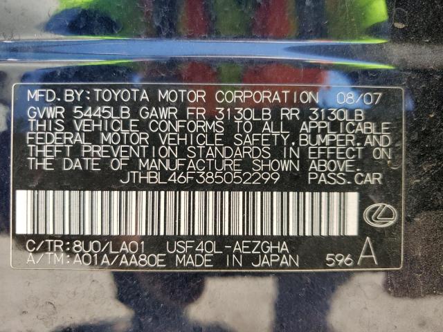 2008 Lexus Ls 460 VIN: JTHBL46F385052299 Lot: 58324884