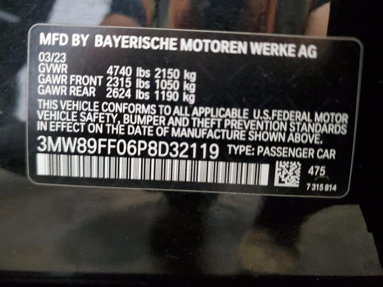 3MW89FF06P8D32119 2023 BMW 330Xi