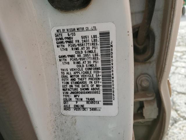 JN8DR09X84W800852 2004 Nissan Pathfinder Le