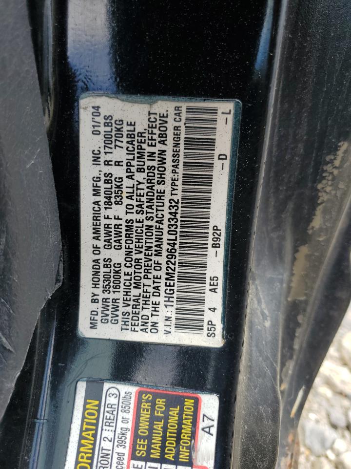 1HGEM22964L033432 2004 Honda Civic Ex