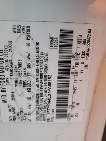 2007 Ford Ranger Super Cab VIN: 1FTYR44E07PA88152 Lot: 59456964