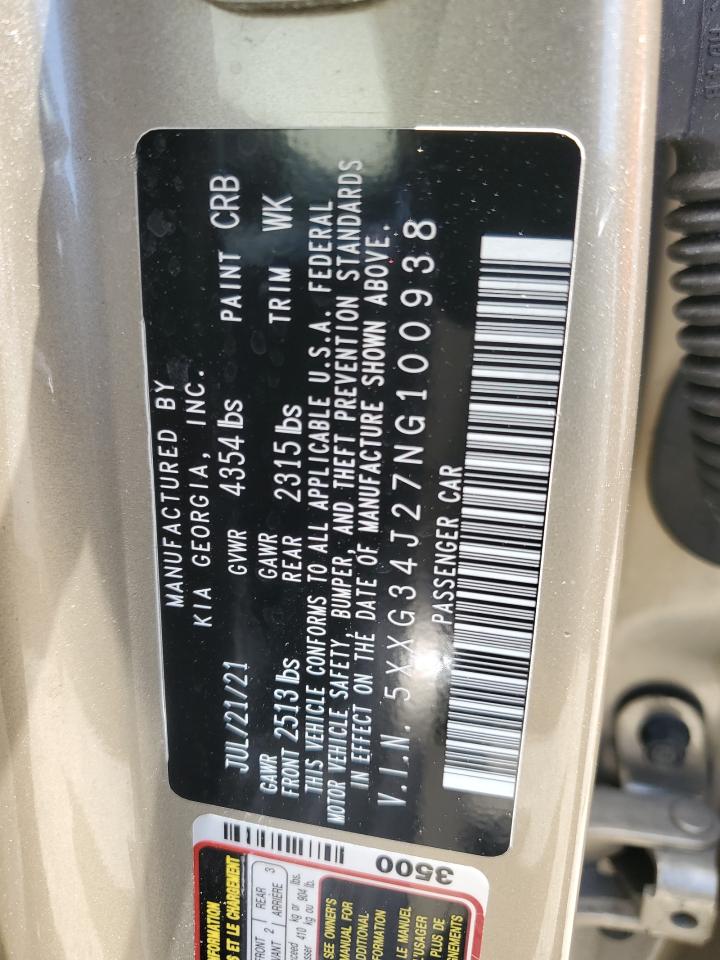 5XXG34J27NG100938 2022 Kia K5 Ex