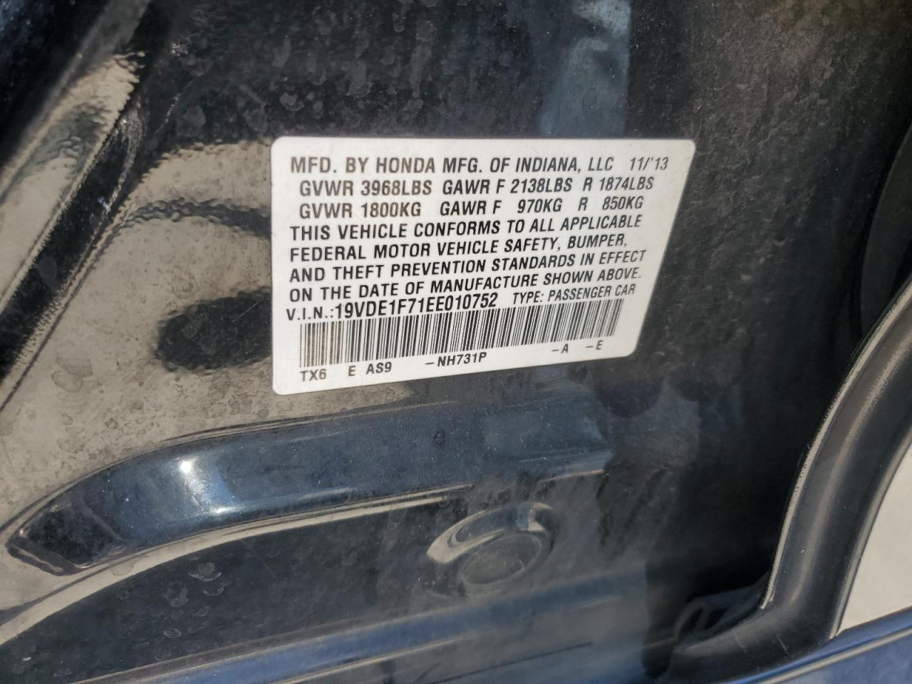 19VDE1F71EE010752 2014 Acura Ilx 20 Tech