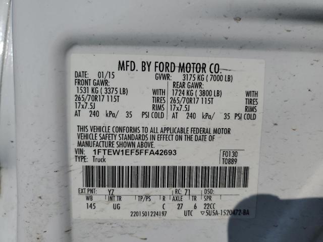 2015 FORD F150 SUPER - 1FTEW1EF5FFA42693