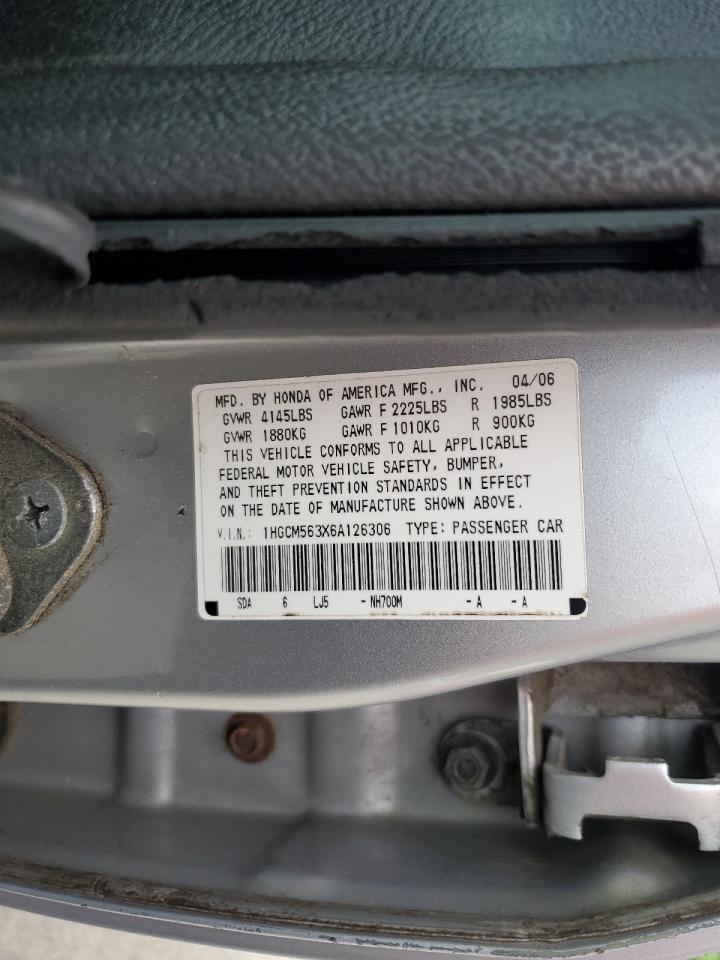 1HGCM563X6A126306 2006 Honda Accord Se