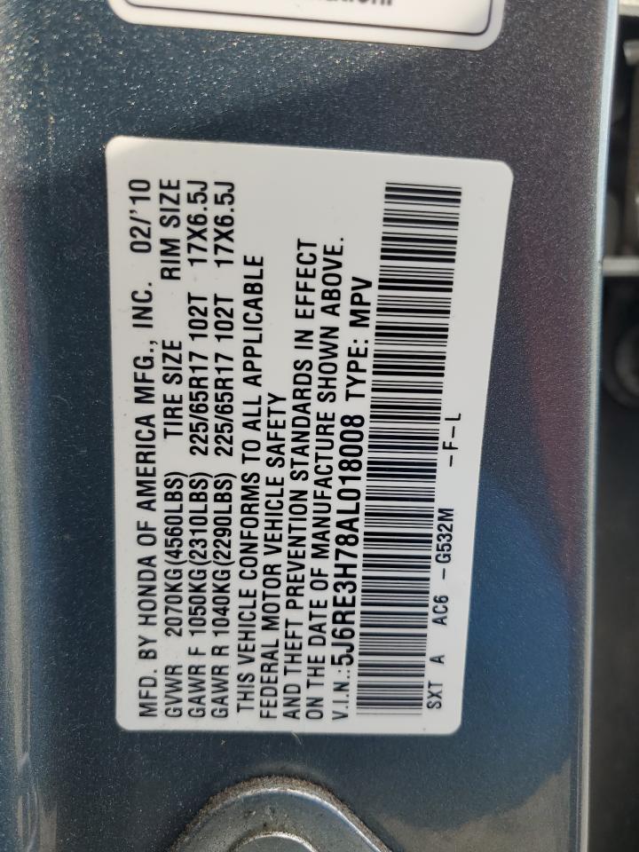 5J6RE3H78AL018008 2010 Honda Cr-V Exl