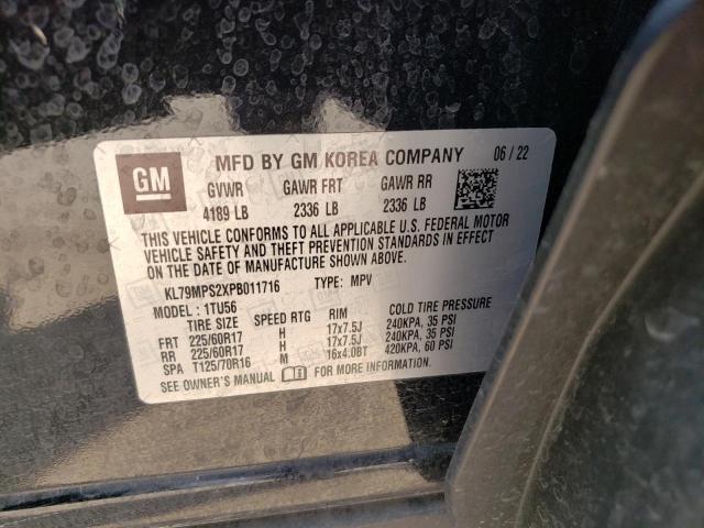 2023 Chevrolet Trailblazer Lt VIN: KL79MPS2XPB011716 Lot: 58560544