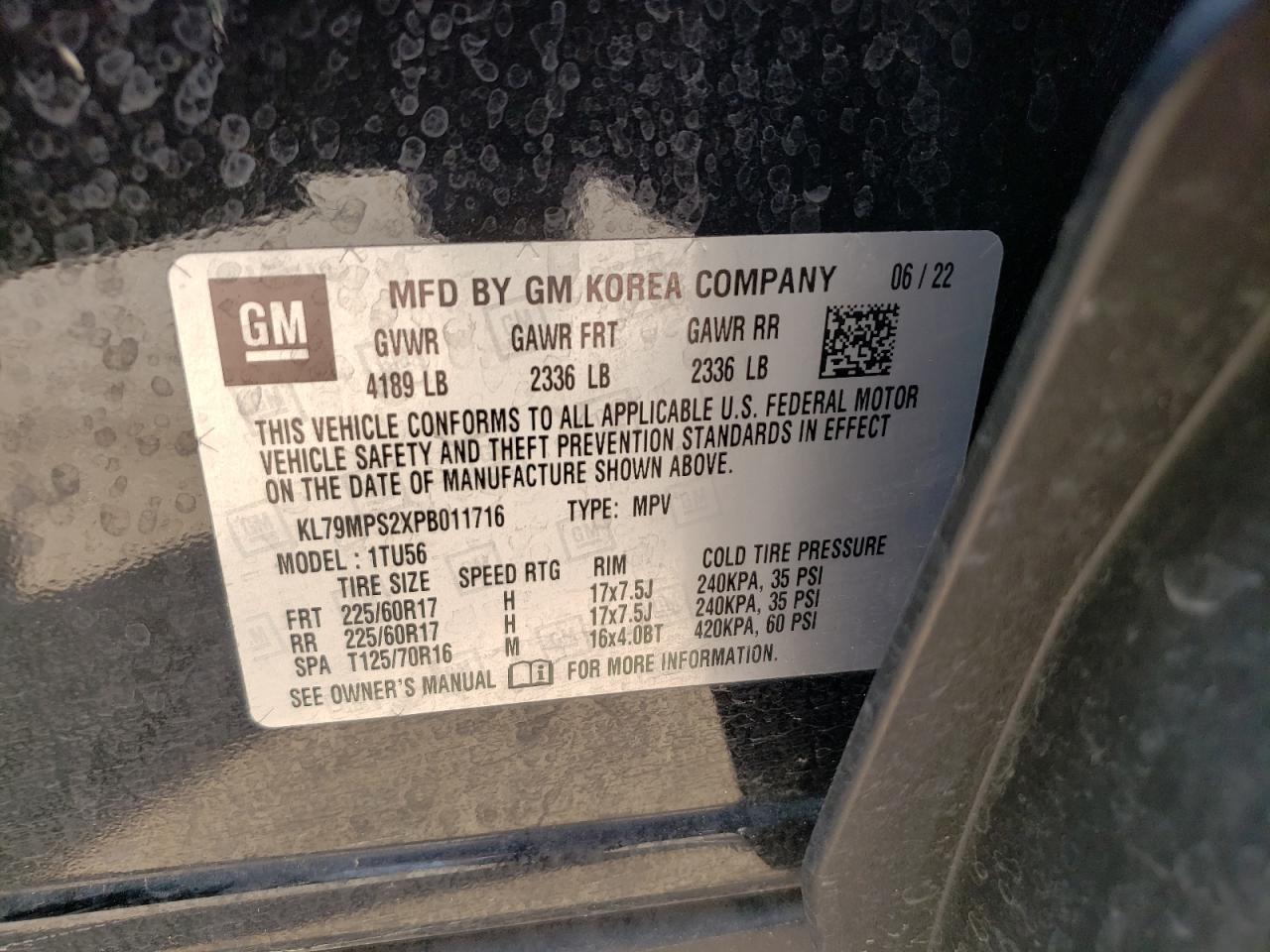 KL79MPS2XPB011716 2023 Chevrolet Trailblazer Lt