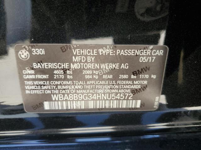 2017 BMW 330 I VIN: WBA8B9G34HNU54572 Lot: 58345724