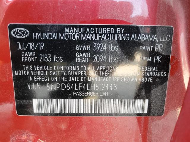 5NPD84LF4LH512448 2020 HYUNDAI ELANTRA - Image 12