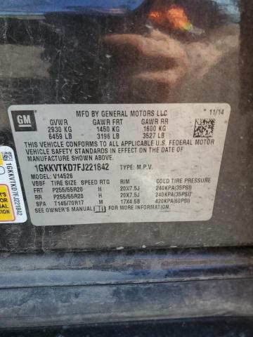 2015 GMC Acadia Denali VIN: 1GKKVTKD7FJ221842 Lot: 58720764