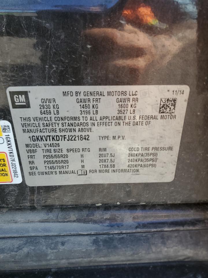 1GKKVTKD7FJ221842 2015 GMC Acadia Denali