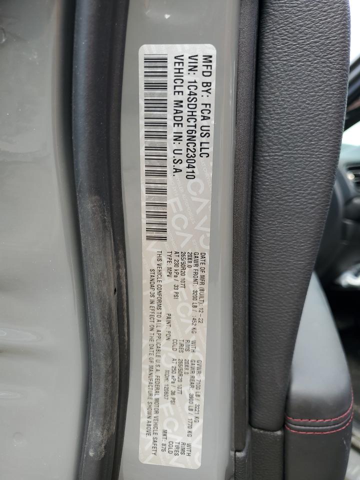 1C4SDHCT6NC230410 2022 Dodge Durango R/T