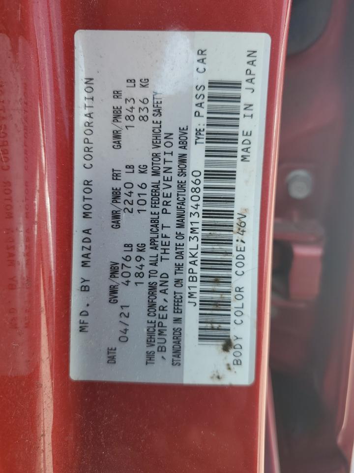 JM1BPAKL3M1340860 2021 Mazda 3 Select