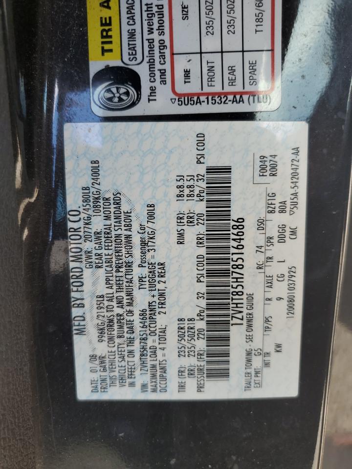 1ZVHT85H785164686 2008 Ford Mustang Gt