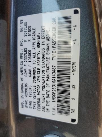 2009 Honda Accord Lx VIN: 1HGCP26319A143487 Lot: 59459244