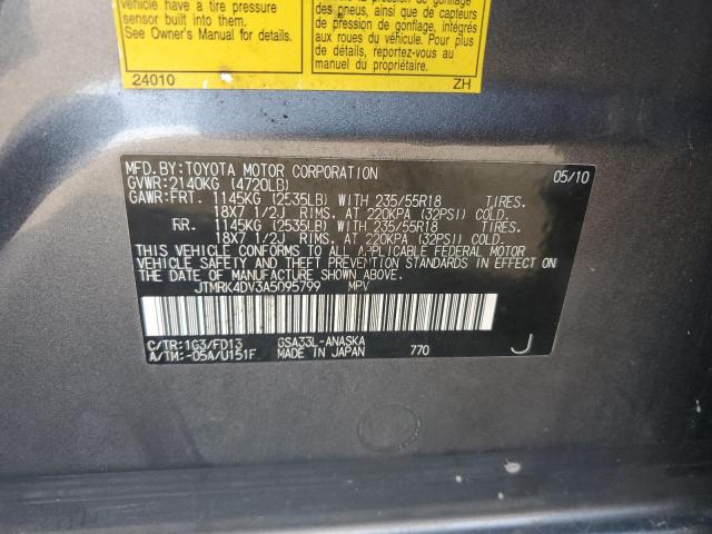 2010 Toyota Rav4 Sport VIN: JTMRK4DV3A5095799 Lot: 57427594