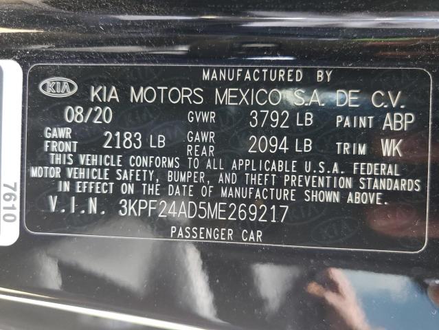 2021 Kia Forte Fe VIN: 3KPF24AD5ME269217 Lot: 60650644