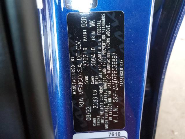 2023 Kia Forte Lx VIN: 3KPF24AD7PE526897 Lot: 58284194