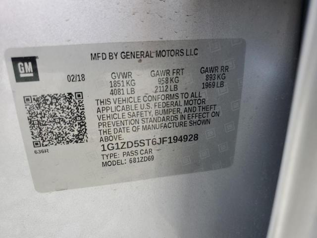 2018 CHEVROLET MALIBU LT - 1G1ZD5ST6JF194928
