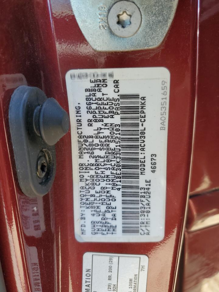 4T1BE30K33U152103 2003 Toyota Camry Le