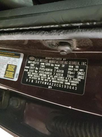 2012 Kia Sorento Sx VIN: 5XYKW4A2XCG193643 Lot: 57552164